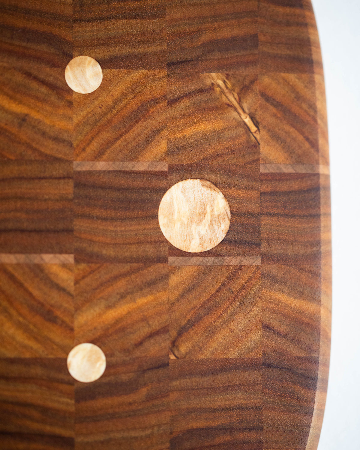 Oval Wall Clock - End Grain Canary