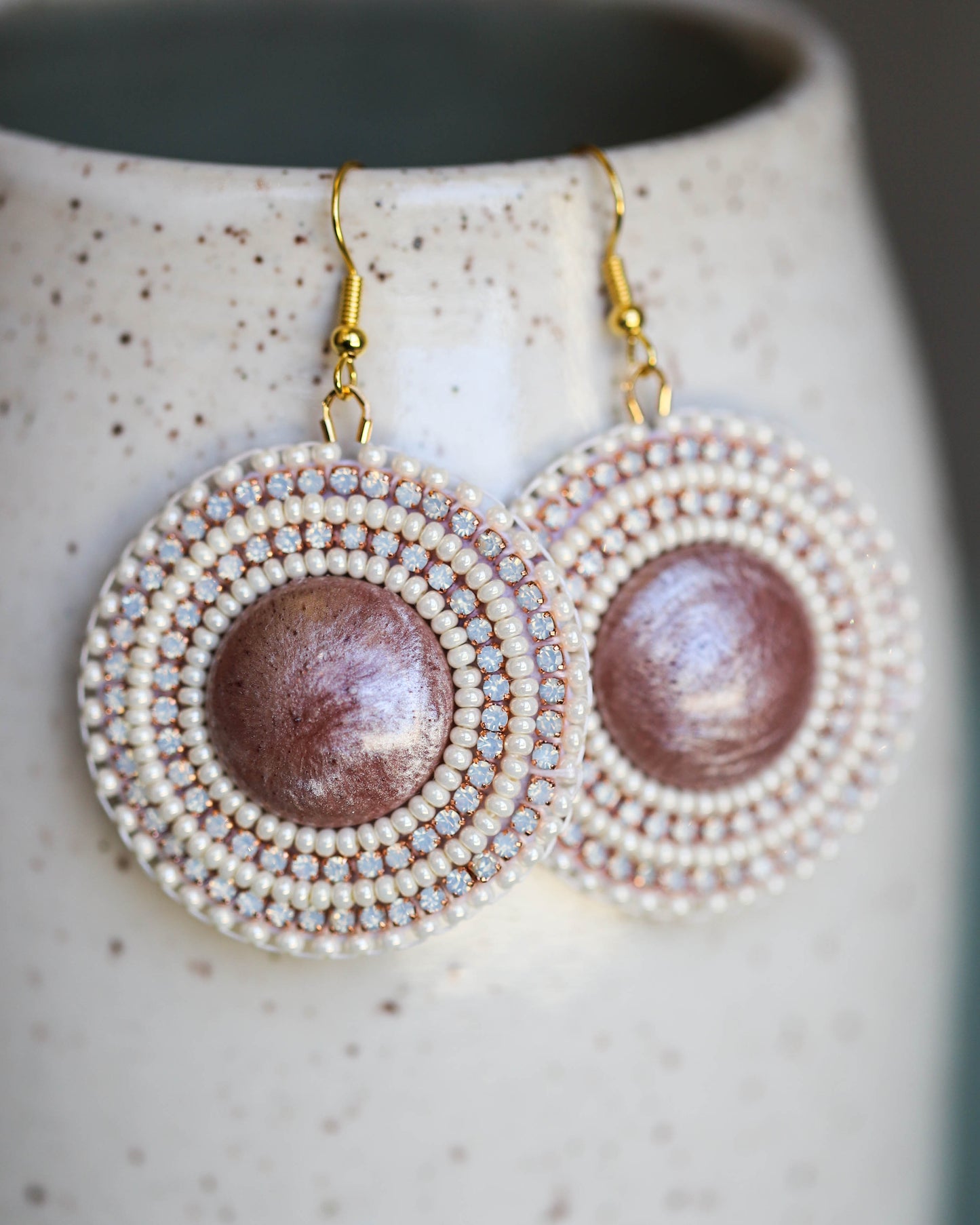 Rose Gold/Cream Earrings