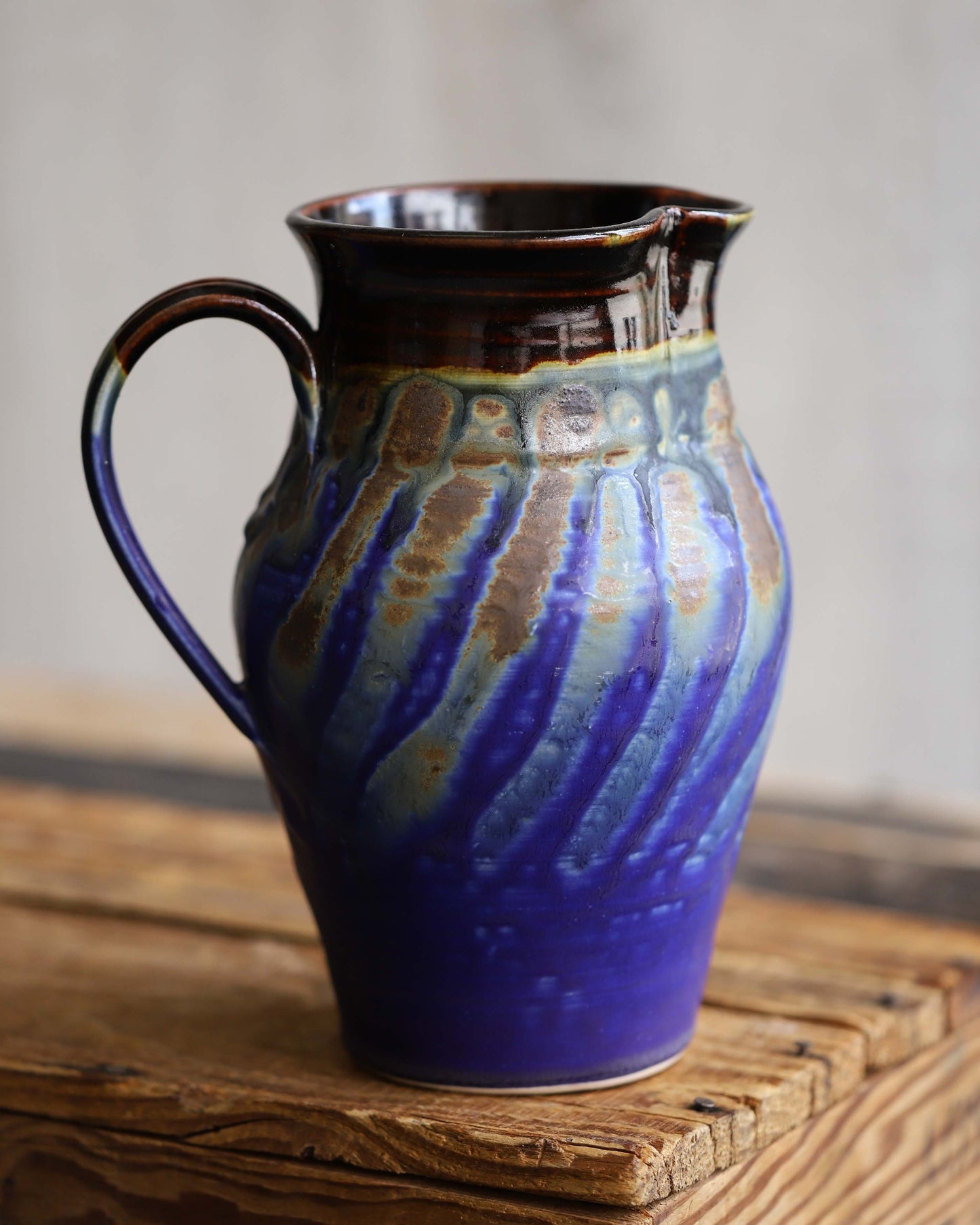 Blue & Brown Pitcher