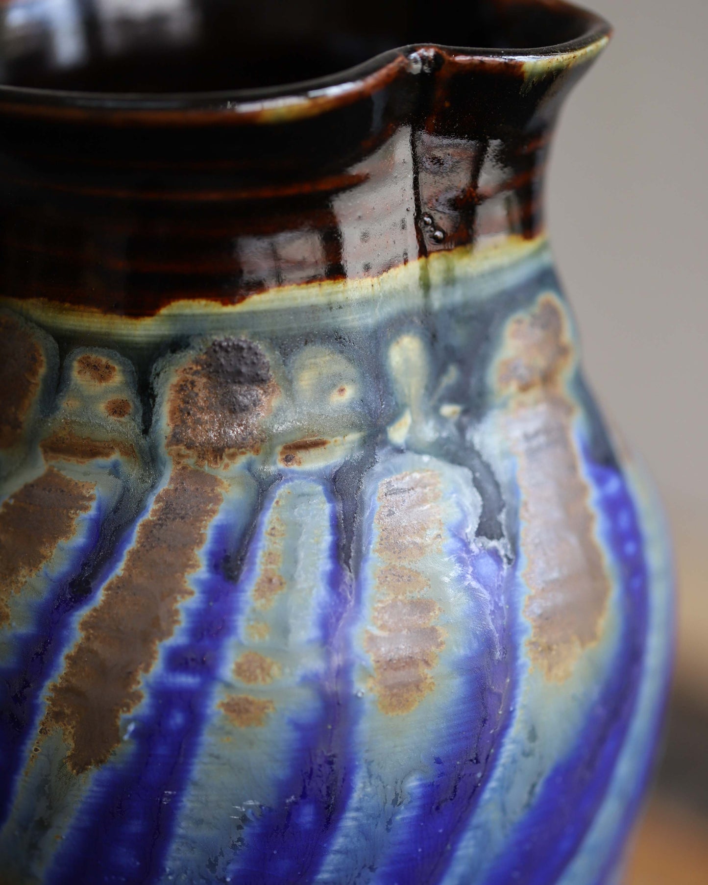 Blue & Brown Pitcher