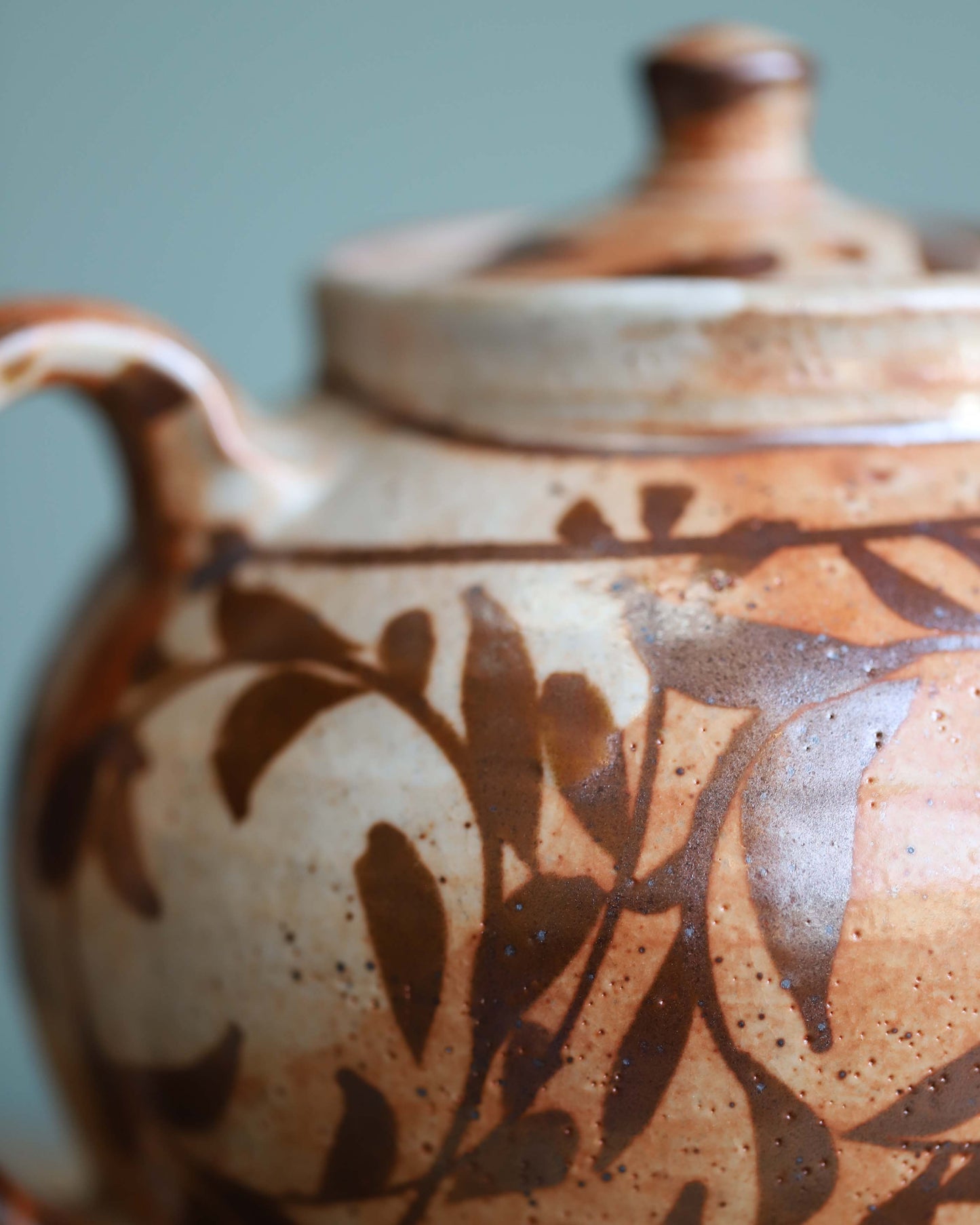 Floral Shino Teapot