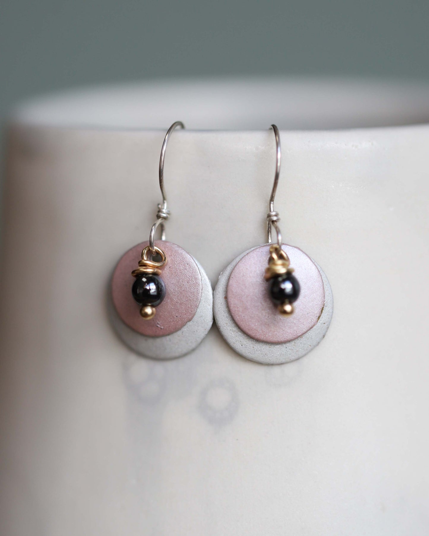 Earrings - Grey & Pink