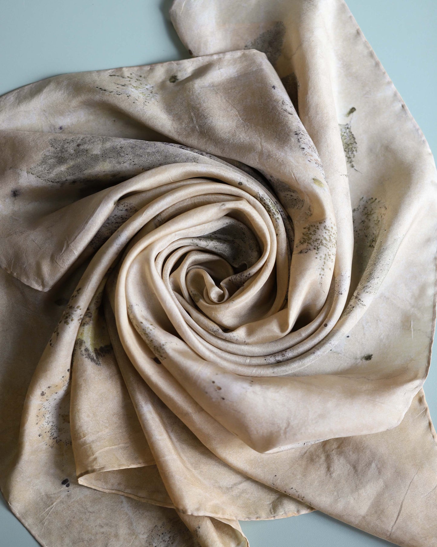 Silk Botanical Print Scarf - Raspberry Cane