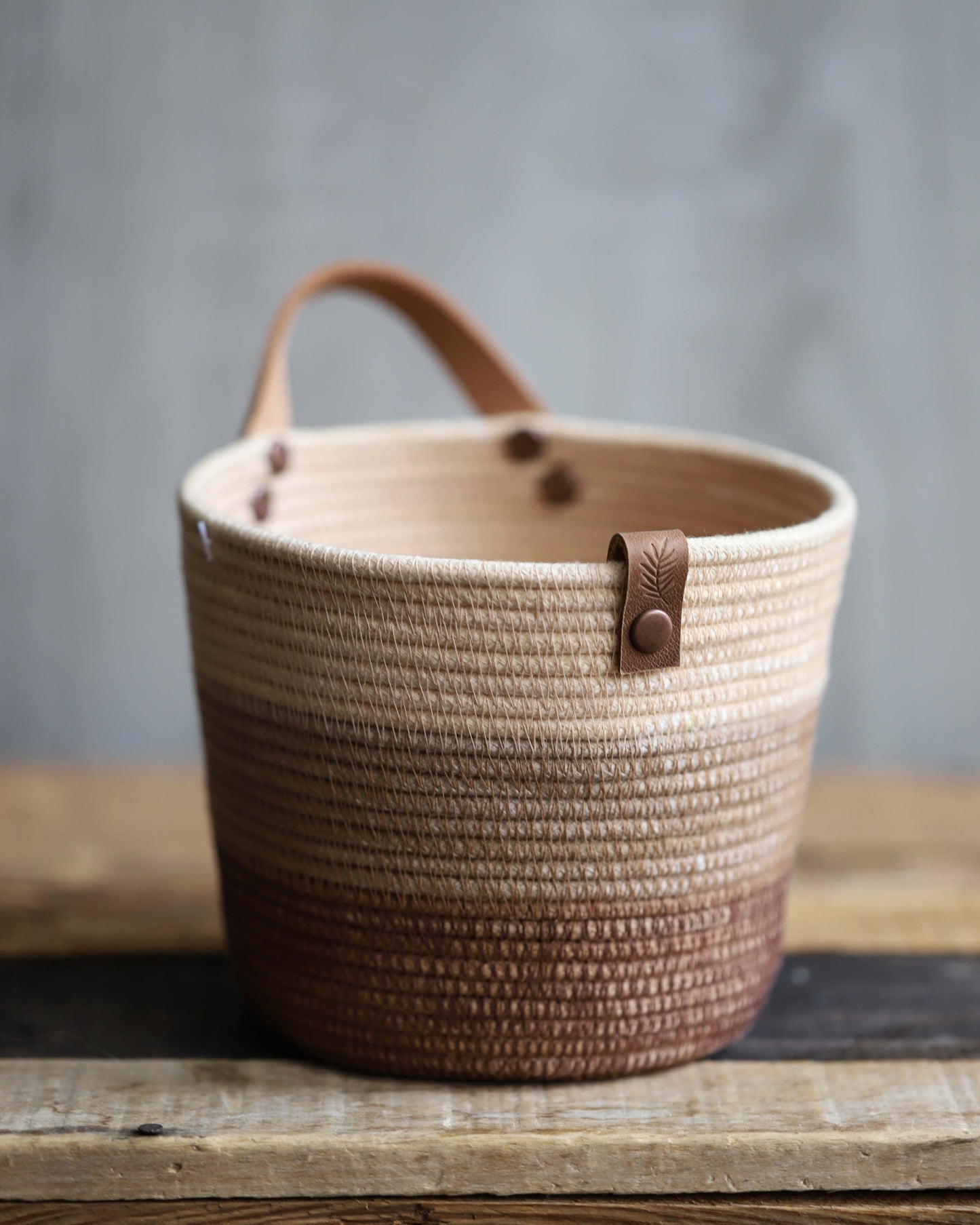 Small Tan/Pink Basket
