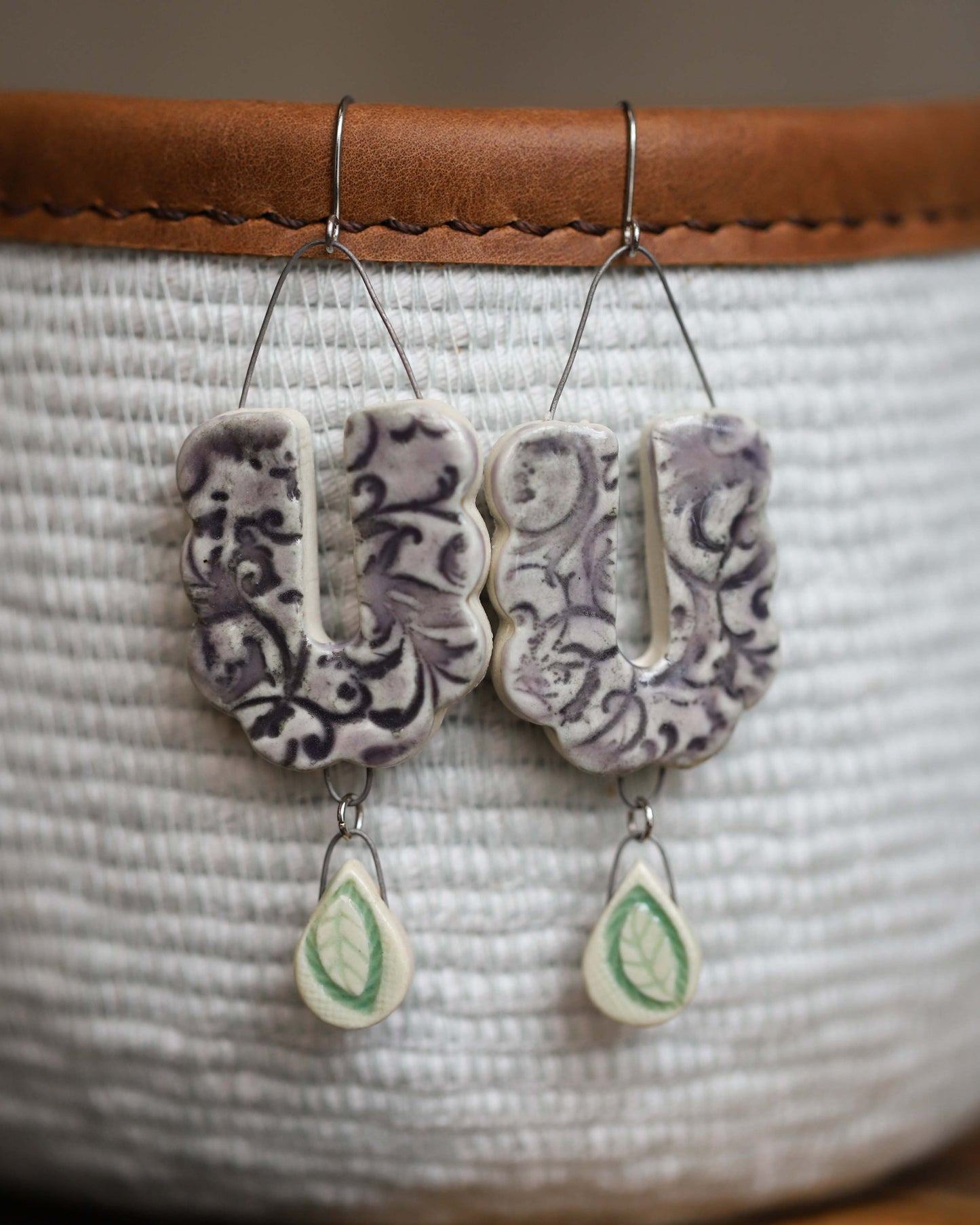 Earrings - Purple & Light Green