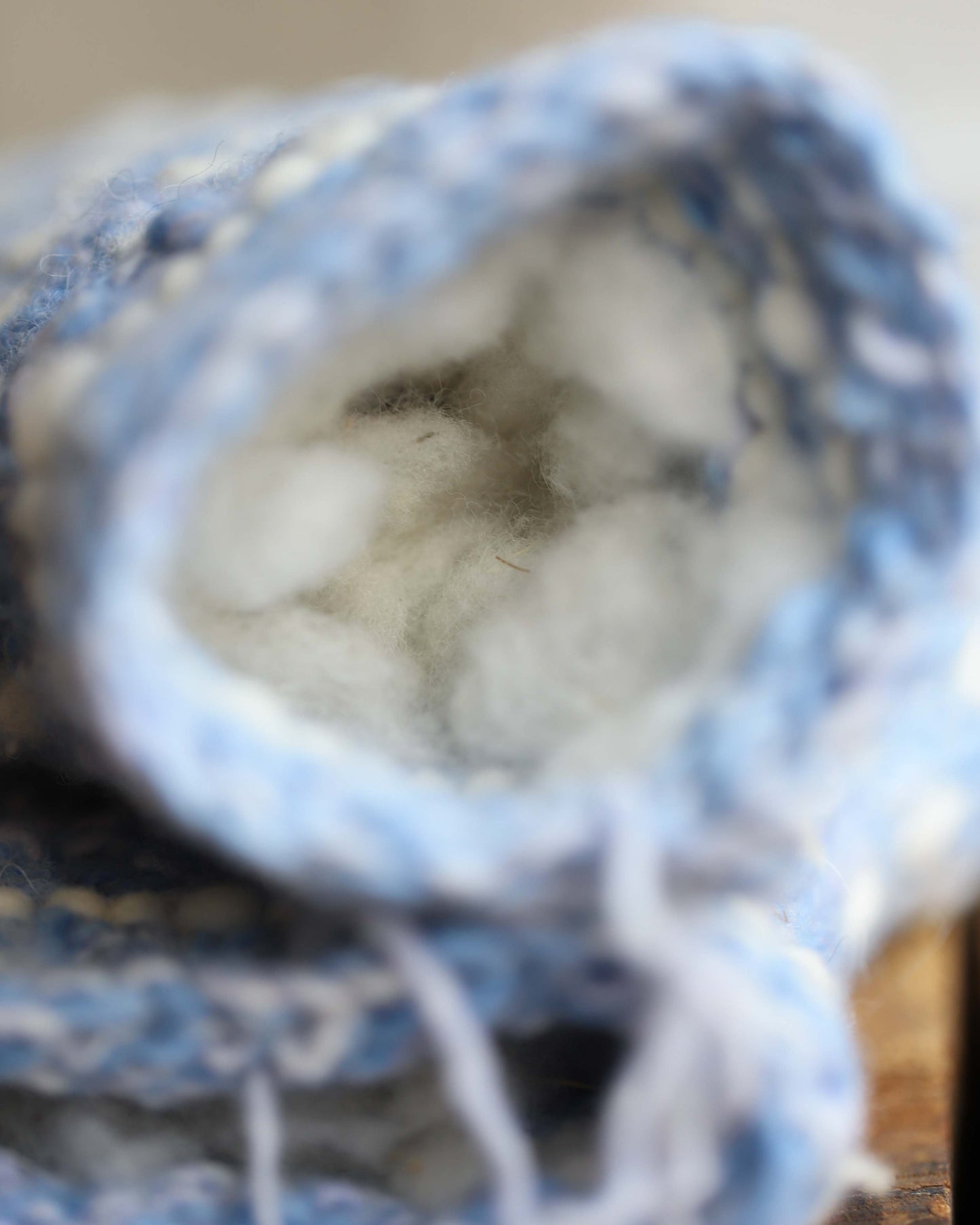 Blue & White Thrummed Mittens