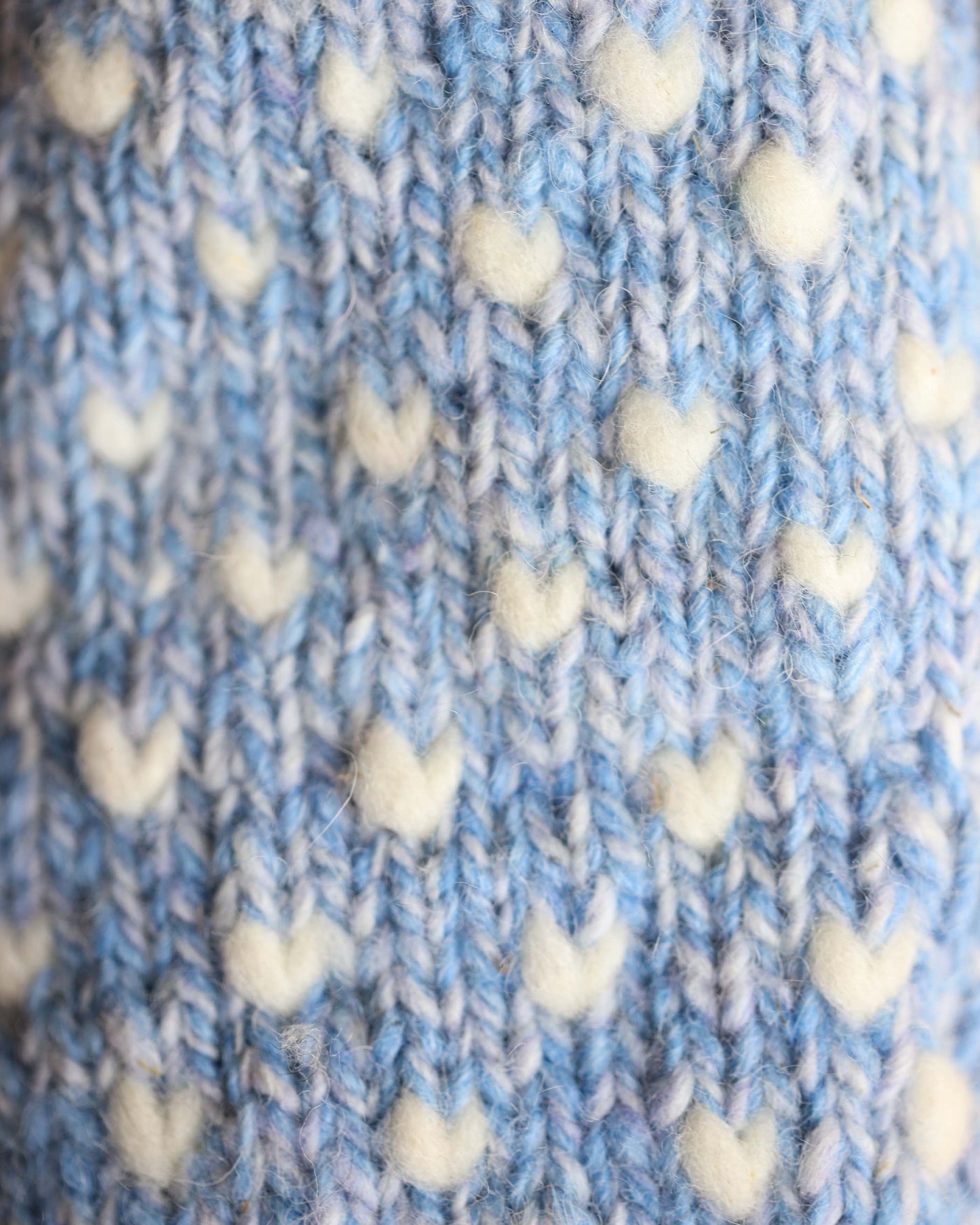 Blue & White Thrummed Mittens