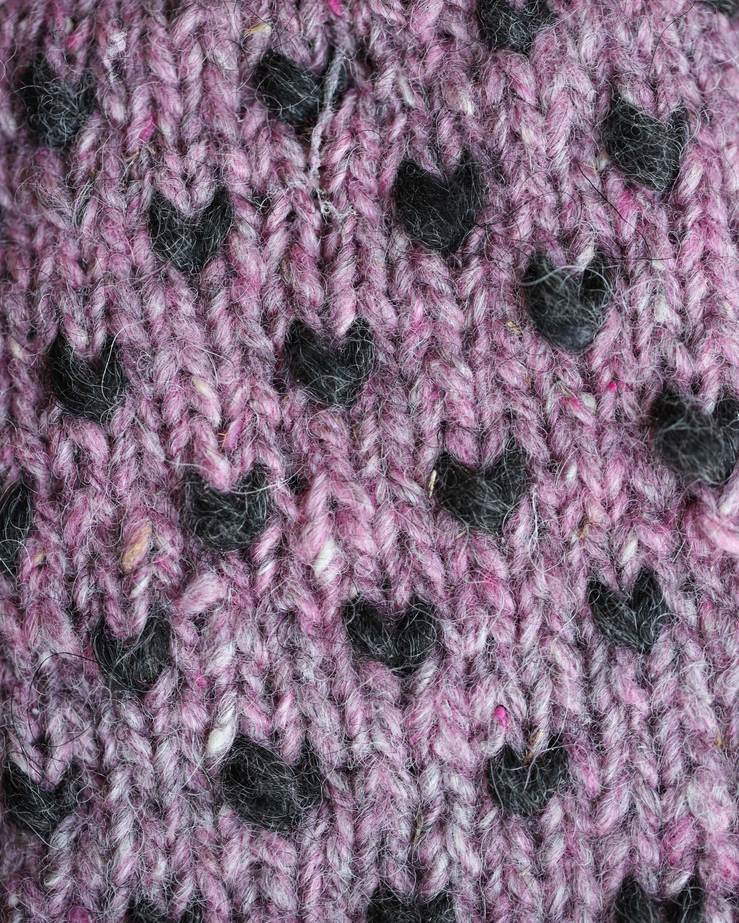 Magenta & Black Thrummed Mittens
