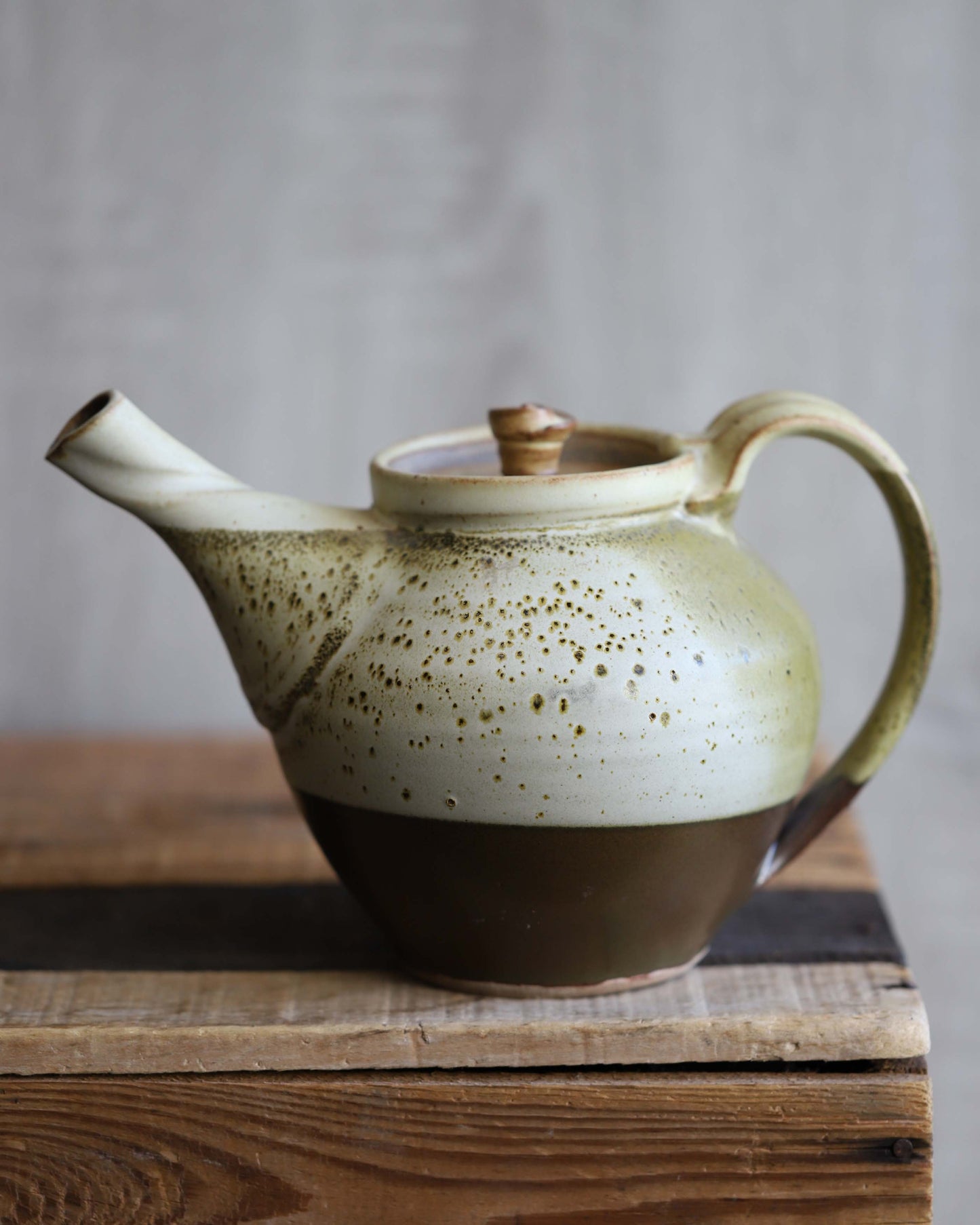 Brown & Olive Teapot