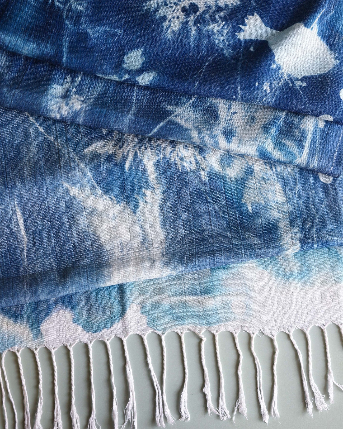 Down By the Sea - Cotton Cyanotype Shawl