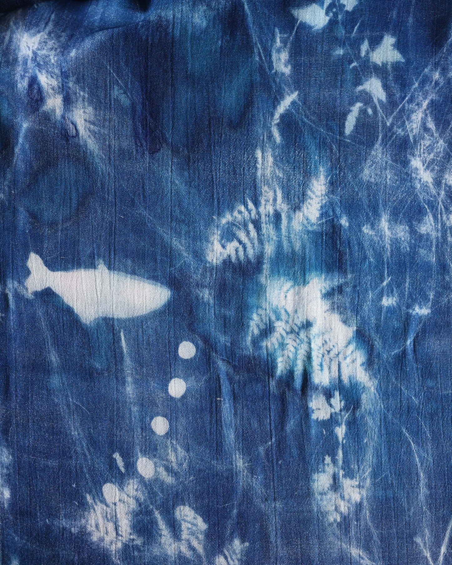 Down By the Sea - Cotton Cyanotype Shawl
