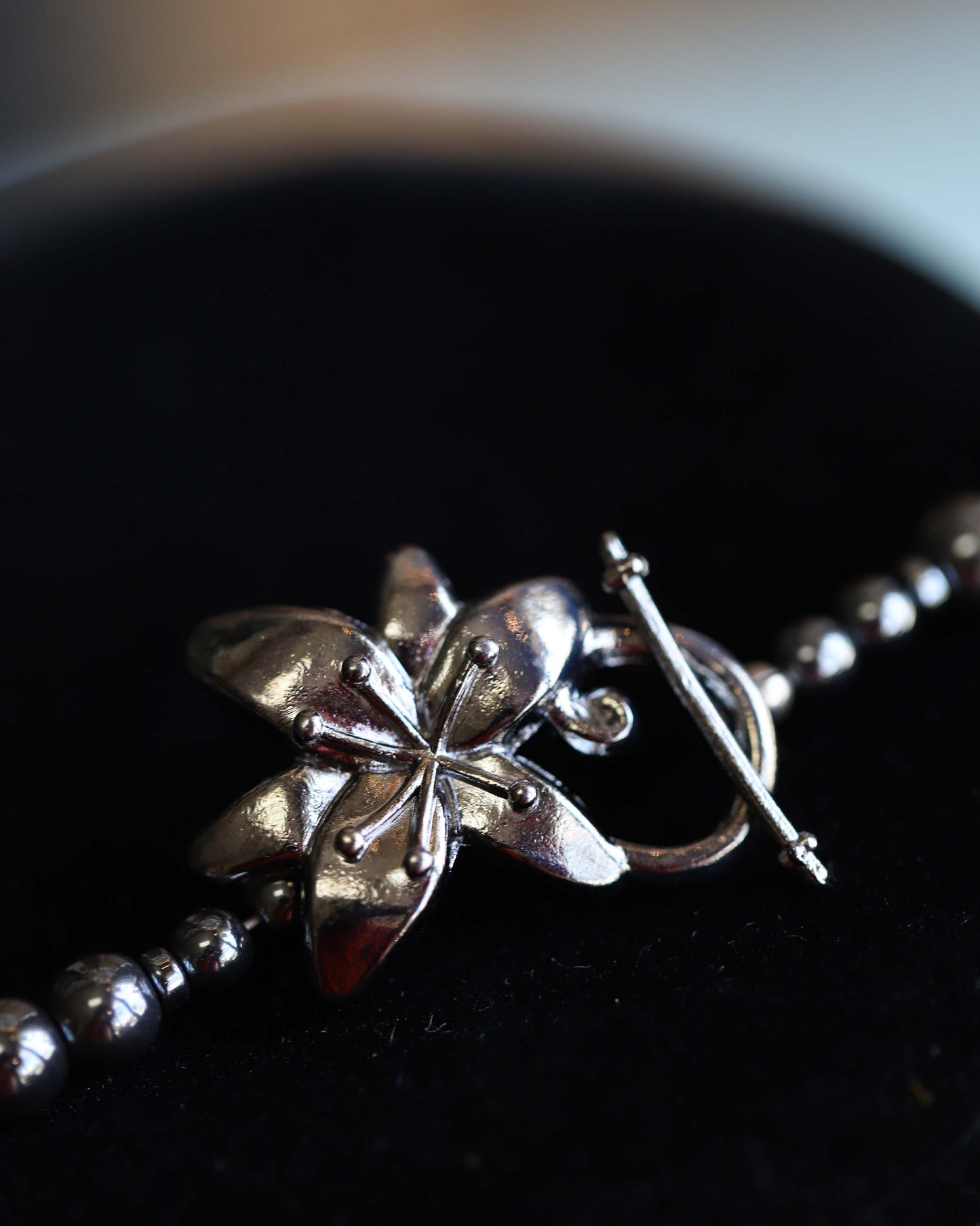 Porcelain & Hematite Necklace