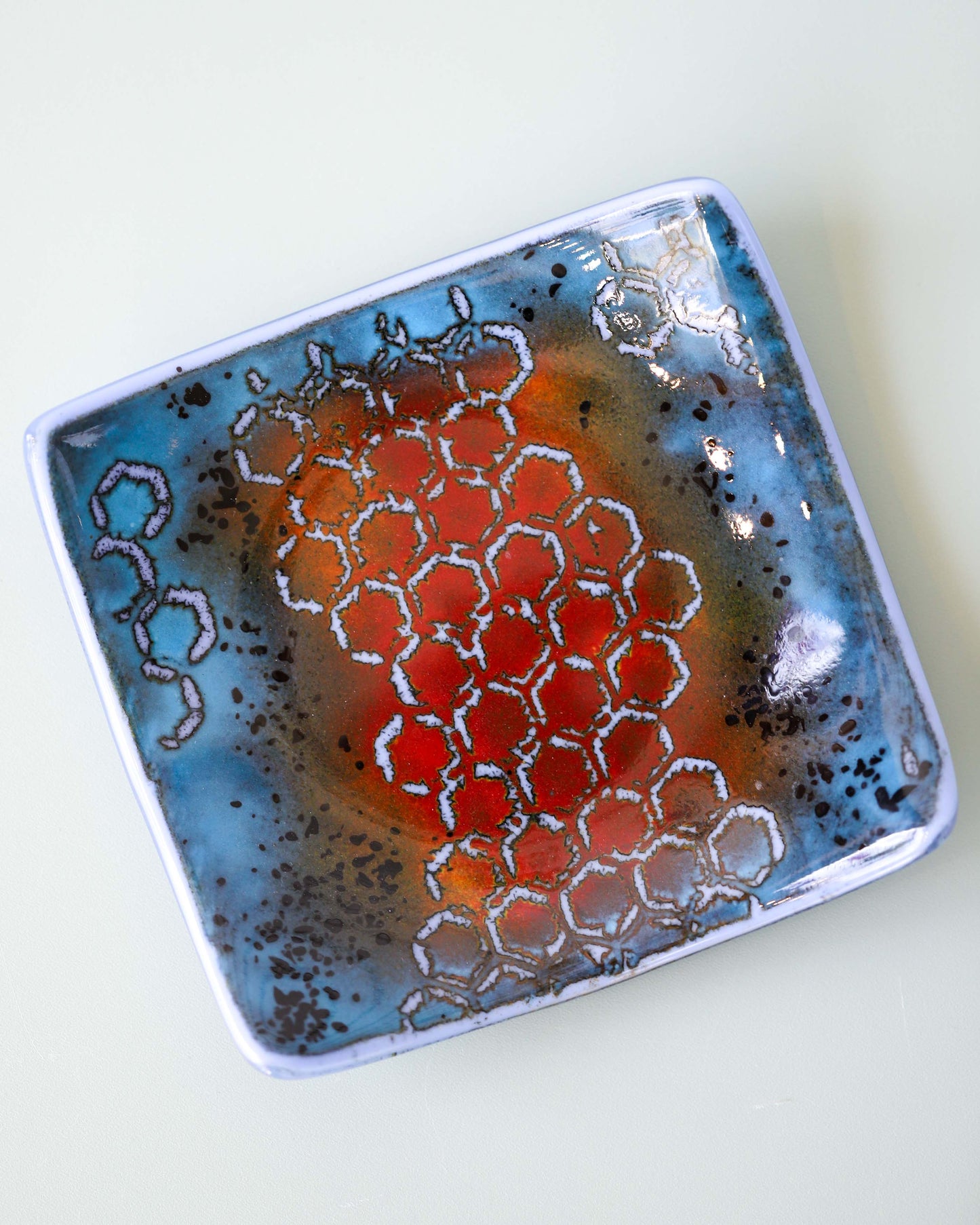 Blue & Orange Glass Plate