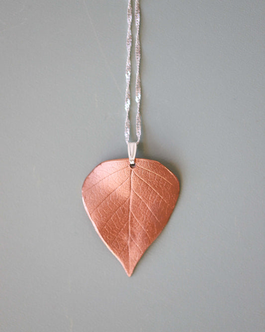 Copper Birch Leaf Pendant