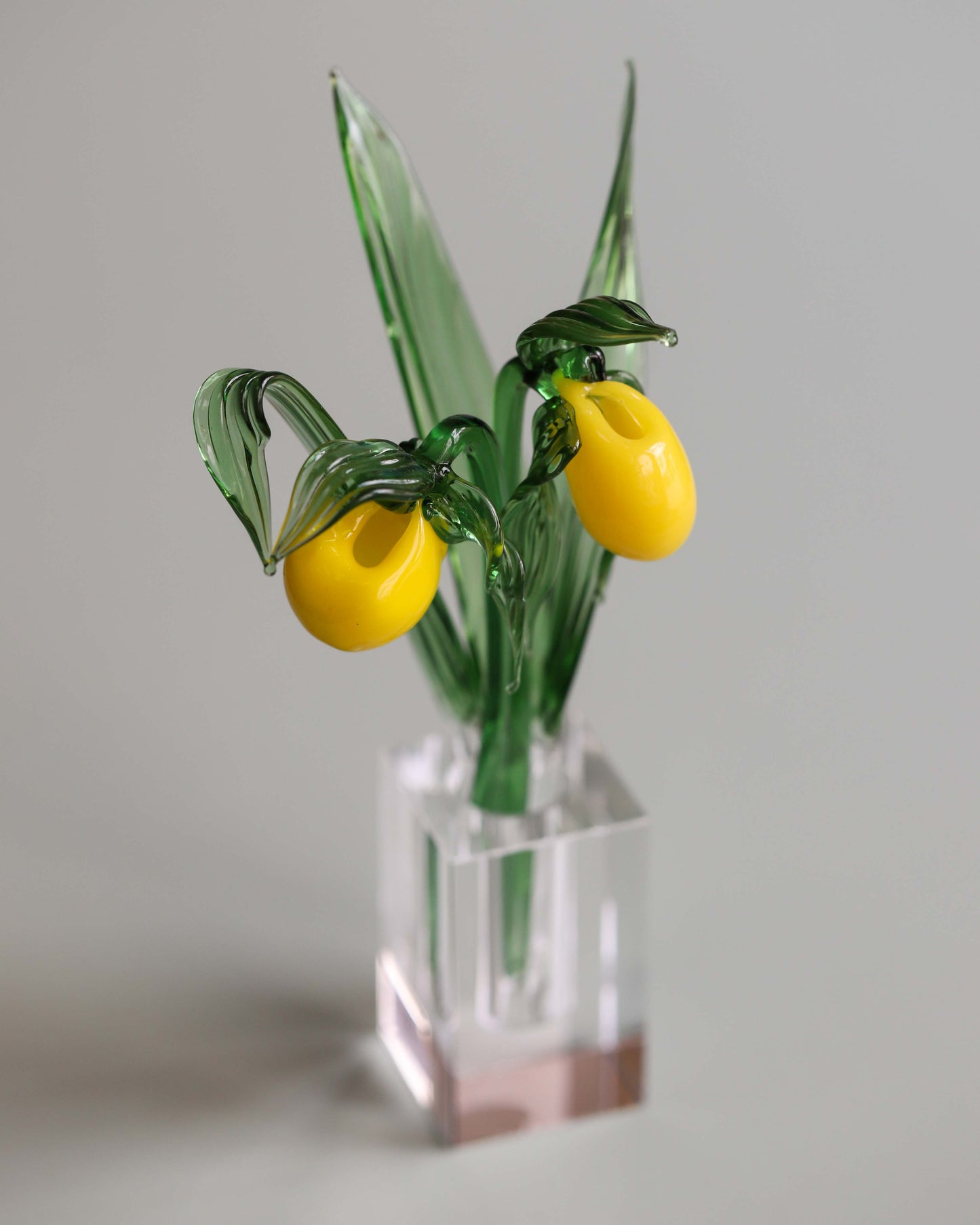 Glass Lady Slipper Sculpture