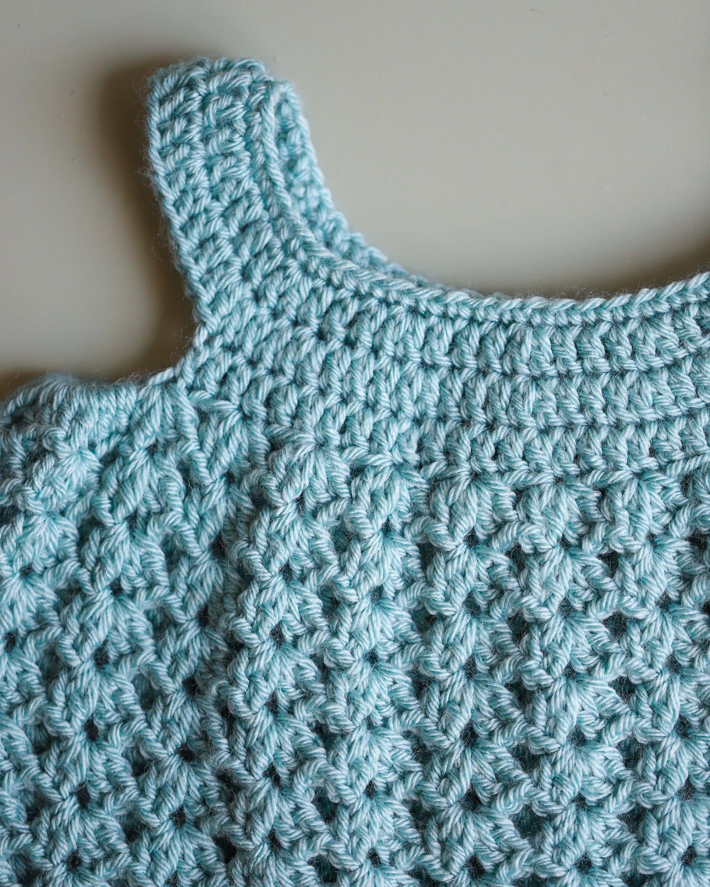 Teal & Mustard Crocheted Dress