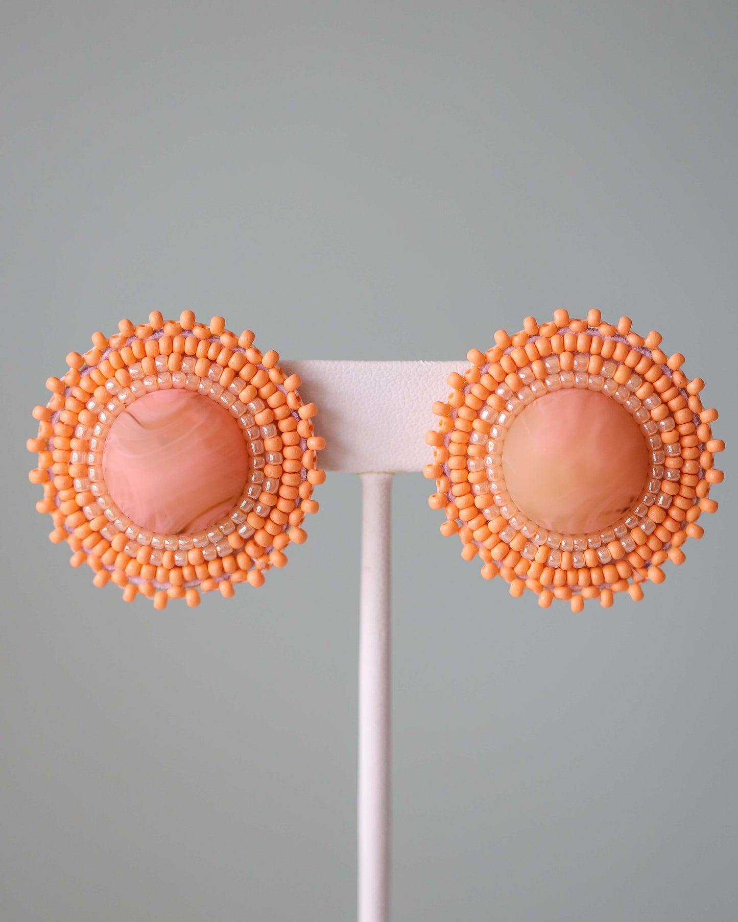 Peach Marble Earrings