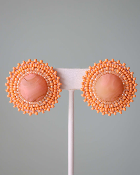 Peach Marble Earrings