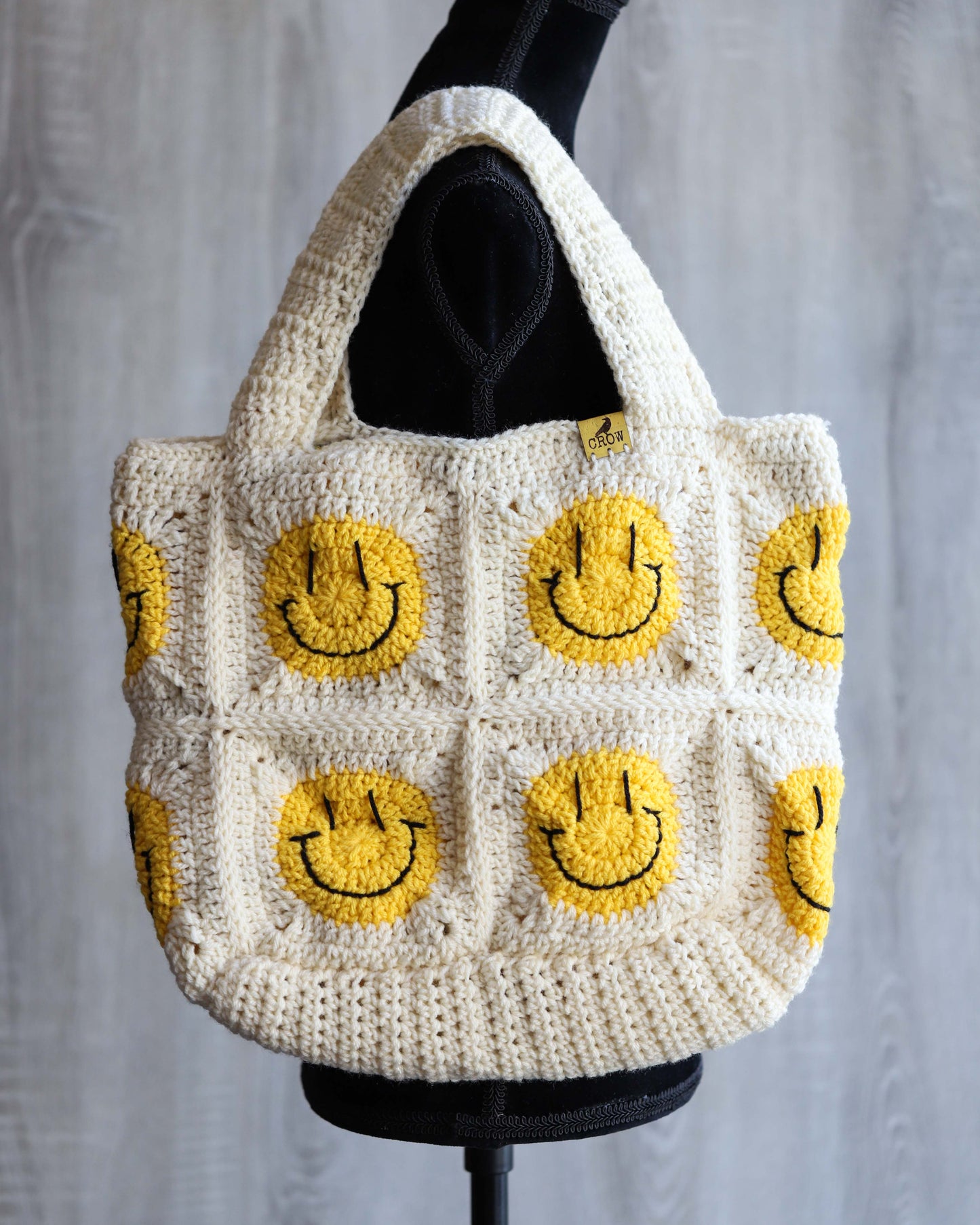 Crocheted Smiley Face Bag