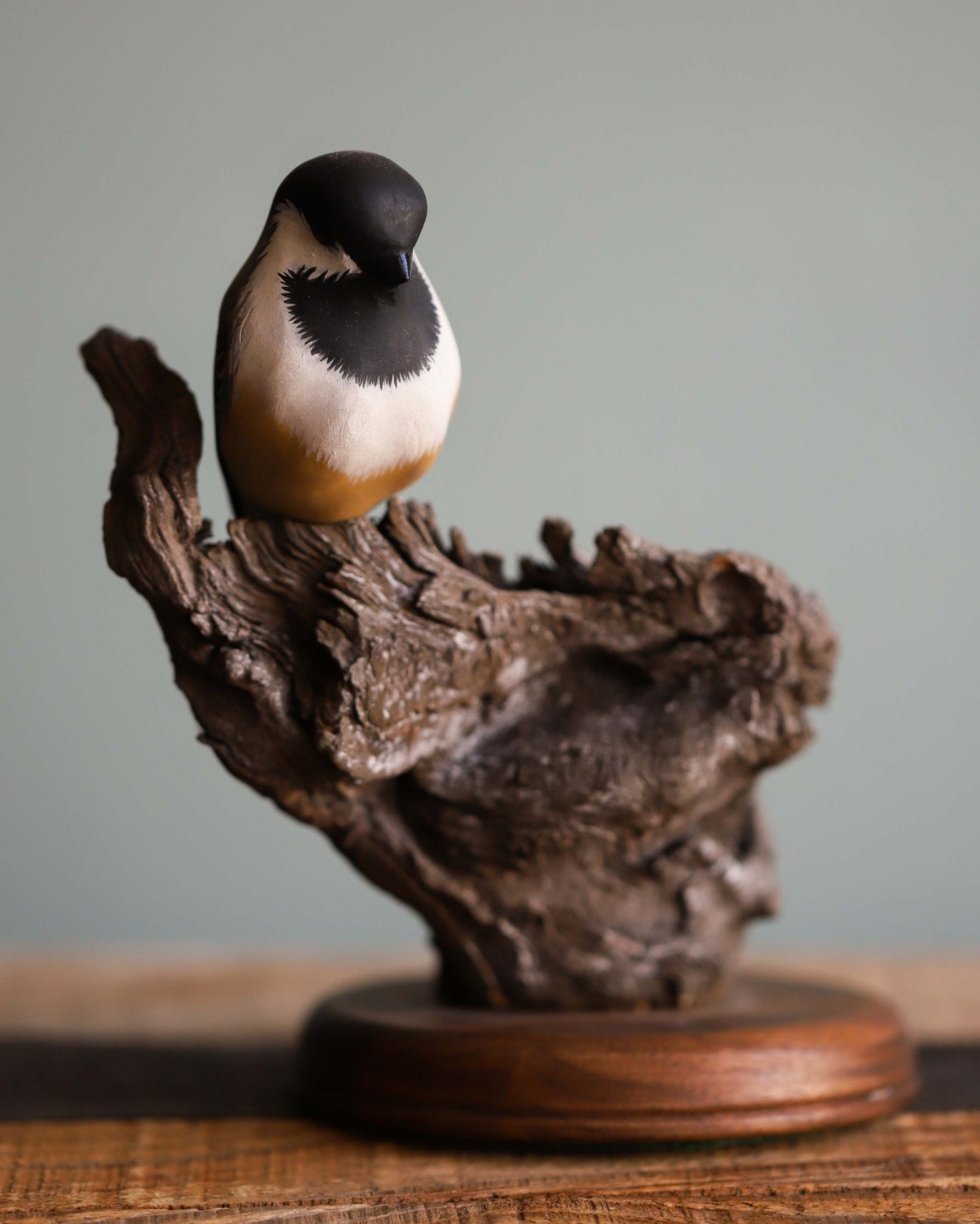 Black Capped Chickadee Carving