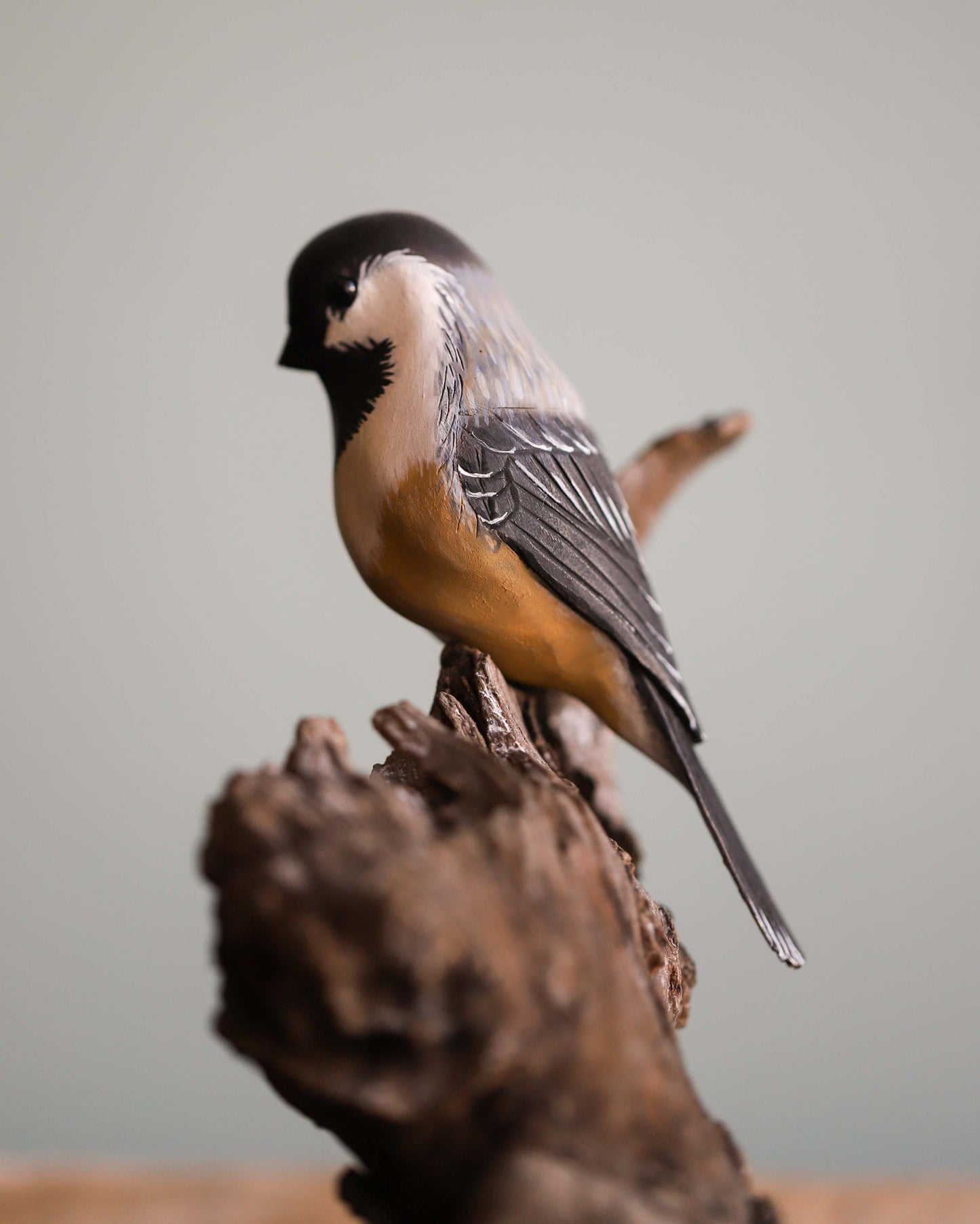 Black Capped Chickadee Carving