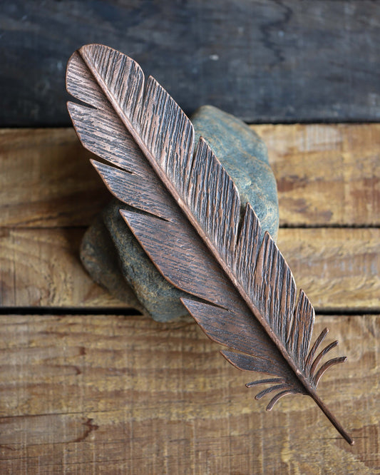 Copper Feather on Rock
