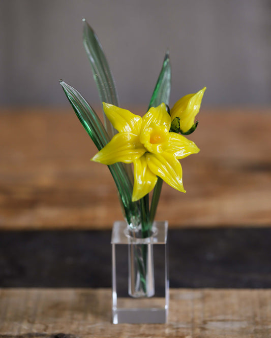 Glass Daffodil Sculpture
