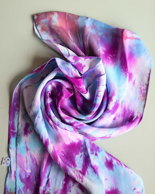 Purple & Blue Silk Scarf