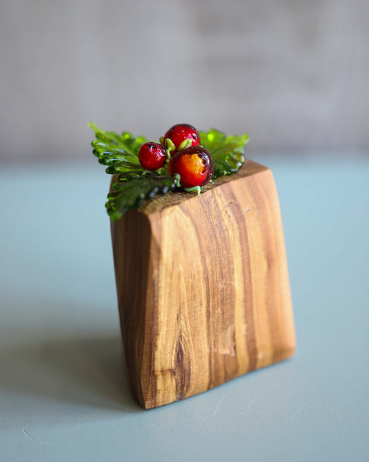 Glass Strawberry Sculpture