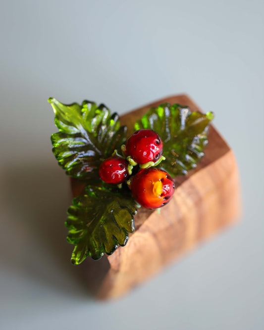 Glass Strawberry Sculpture