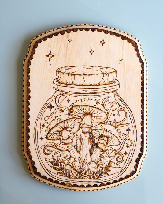 Mushroom Jar Pyrography