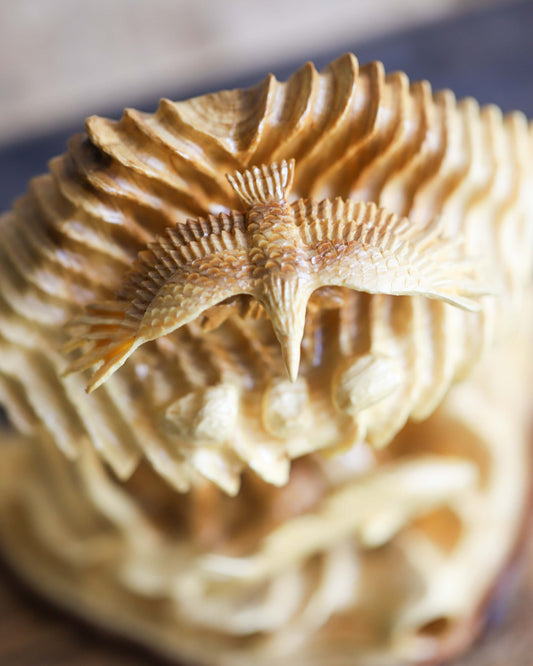 Eagle and Fish Cedar Carving