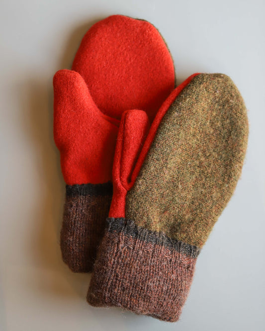 Green, Brown, and Orange Mittens