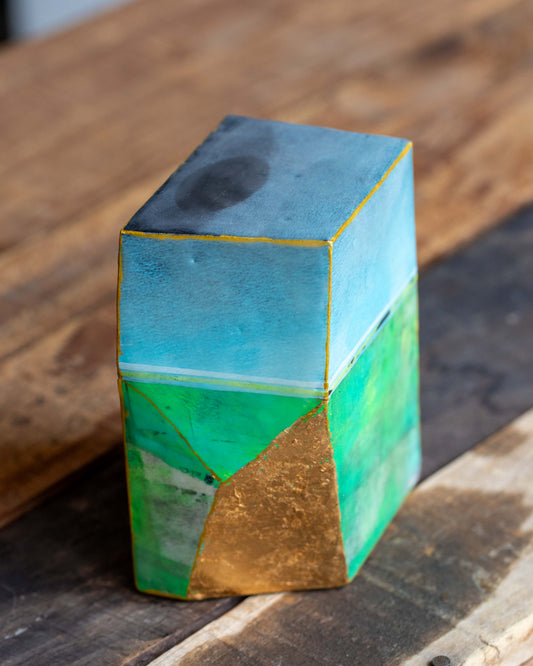 Prairie Facet Sculpture - Spring Green
