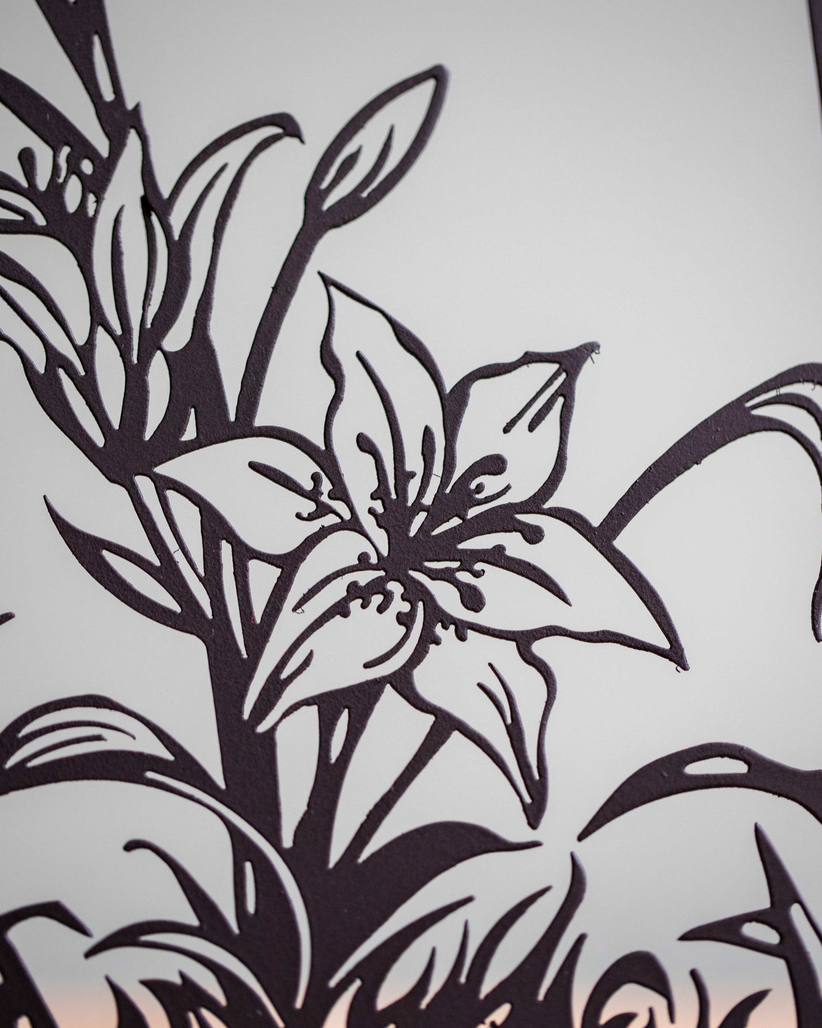 Laser Cut Lily & Wheat Sculpture