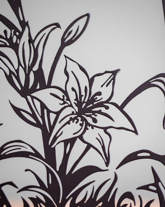 Laser Cut Lily & Wheat Sculpture
