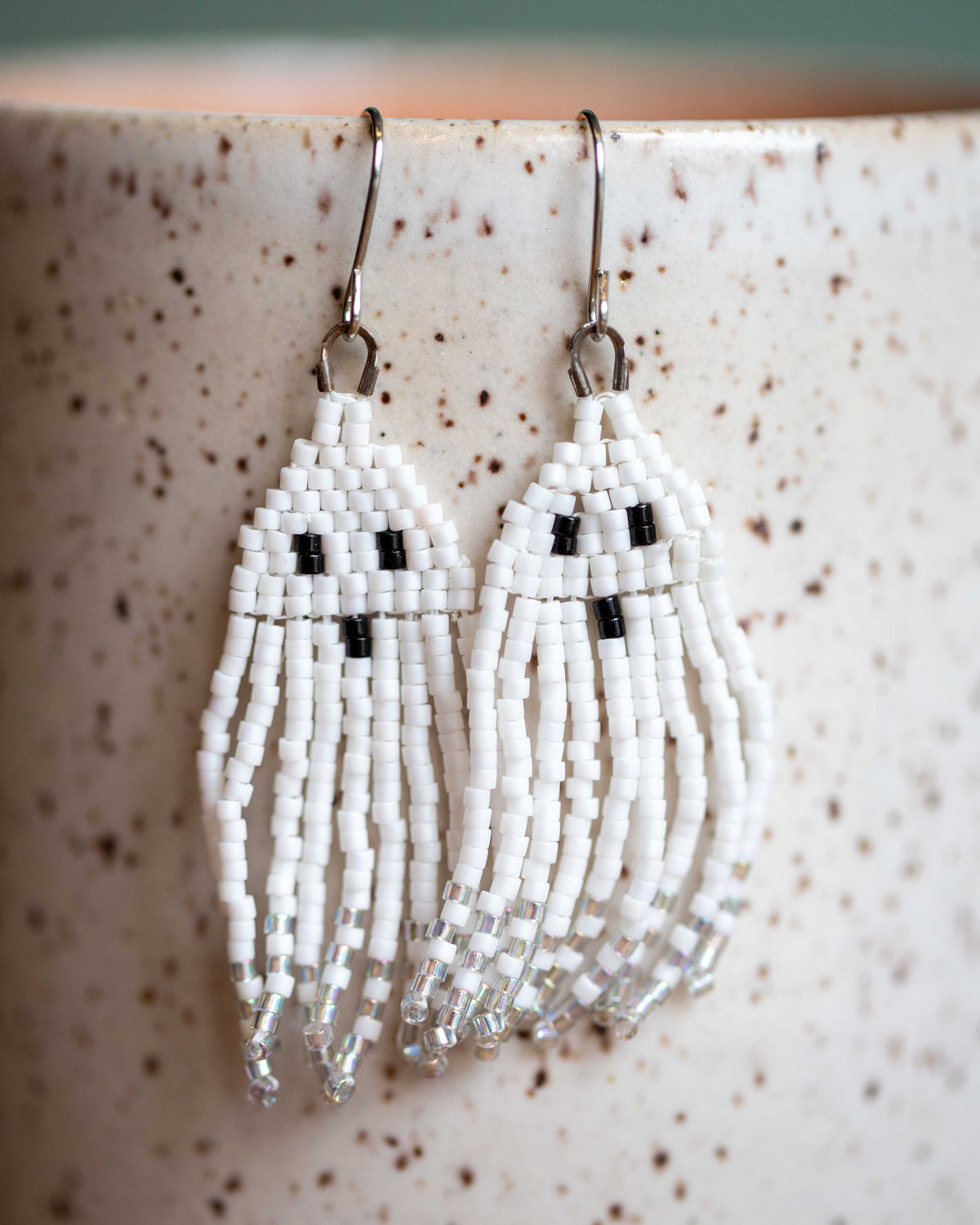 Beaded Ghost Earrings
