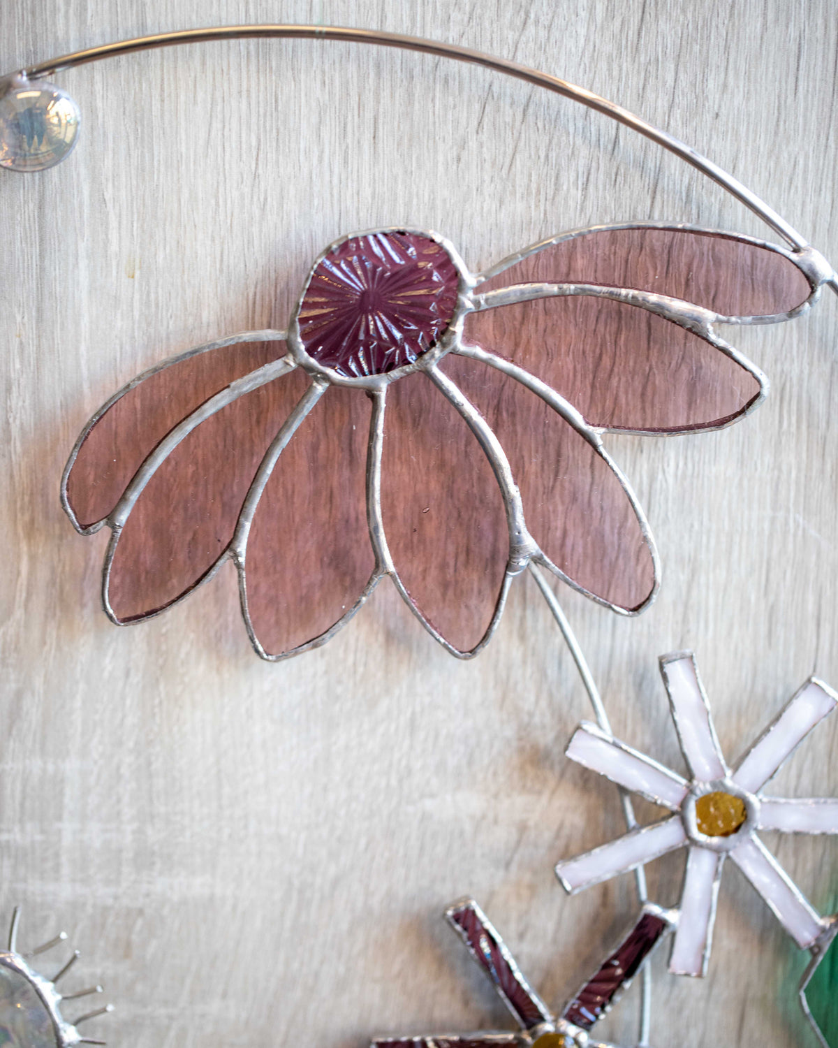 Prairie Floral Glass Hoop- Light Purple