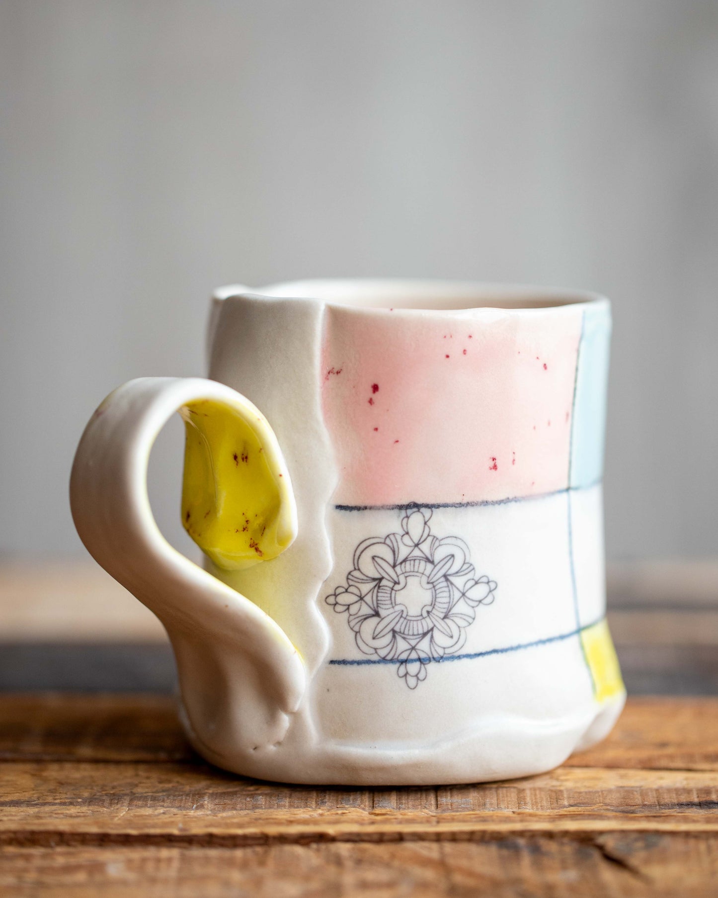 Mug with Quilt Pattern
