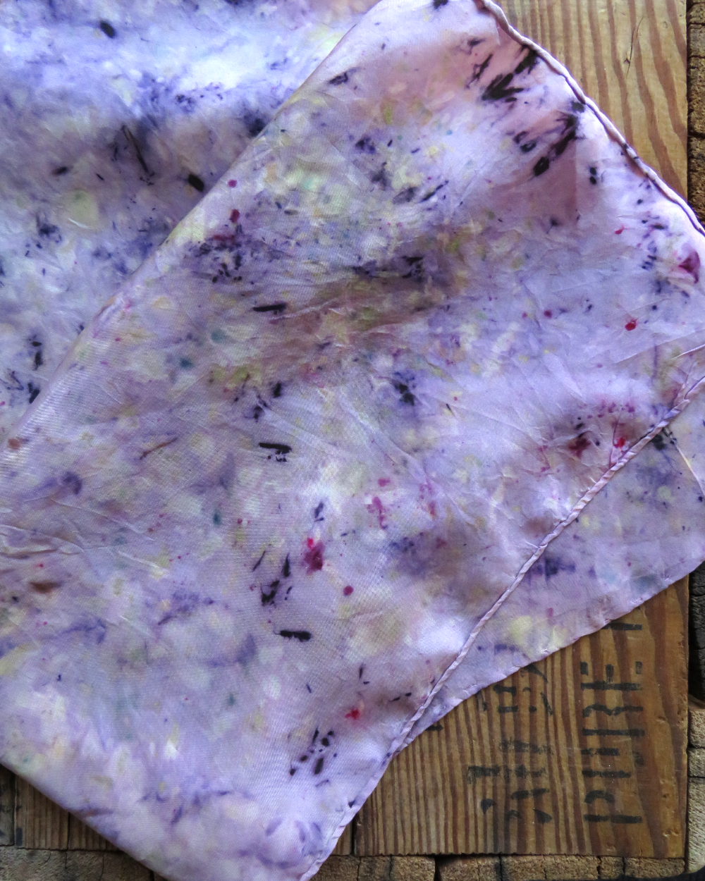 Eco Dyed Purple Silk Scarf