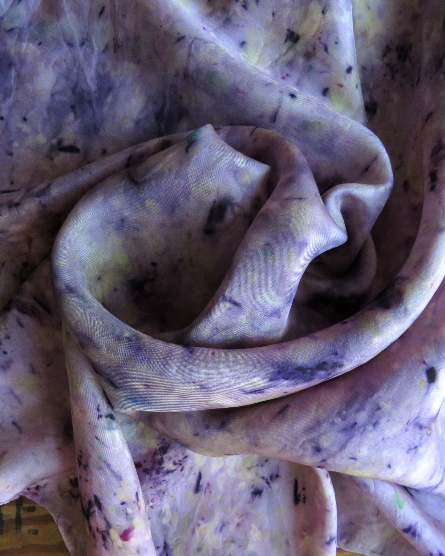 Eco Dyed Purple Silk Scarf