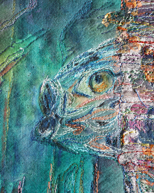 Mixed Media Framed Fish 1