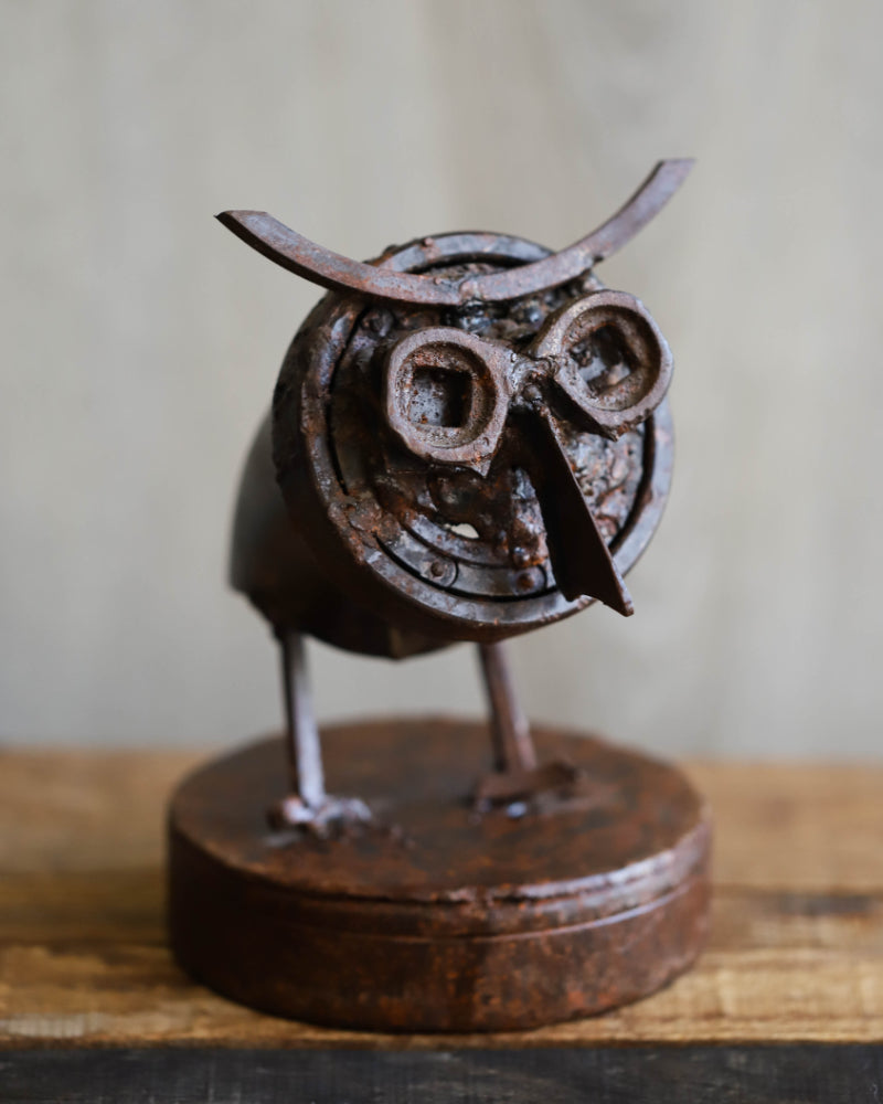 Metal Owl Sculpture