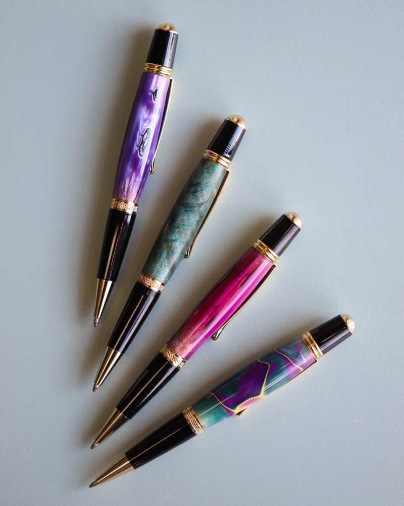 Green & Purple Turned Acrylic Pen