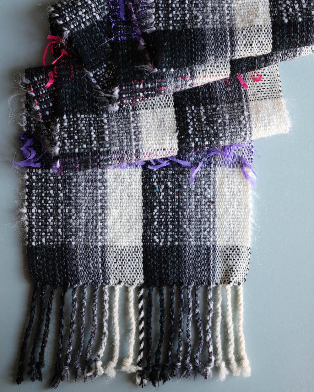 Woven Scarf Black & Purple