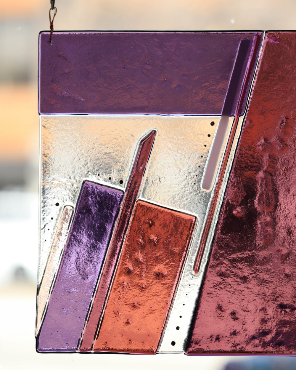 Purple Stained Glass Suncatcher