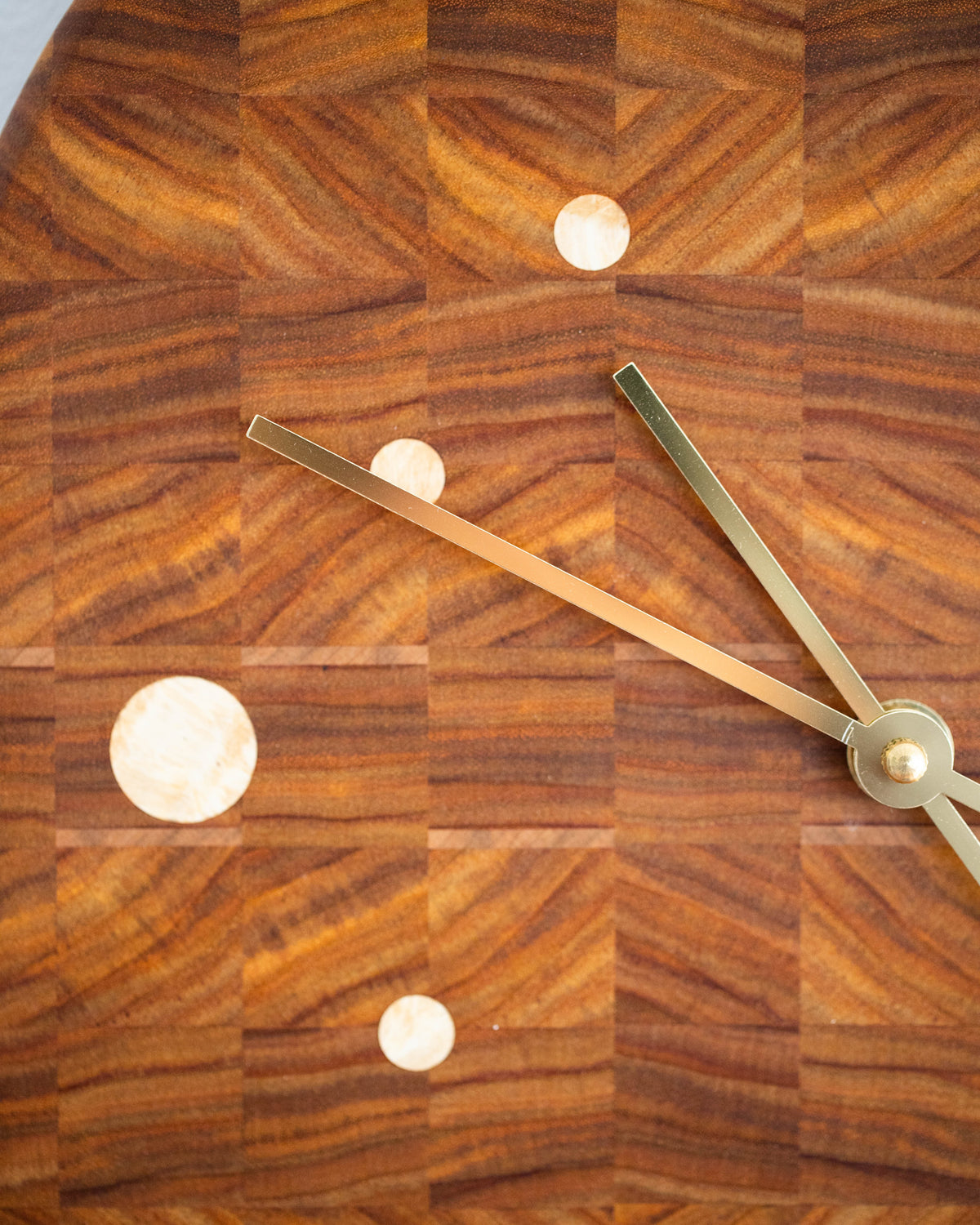 Oval Wall Clock - End Grain Canary