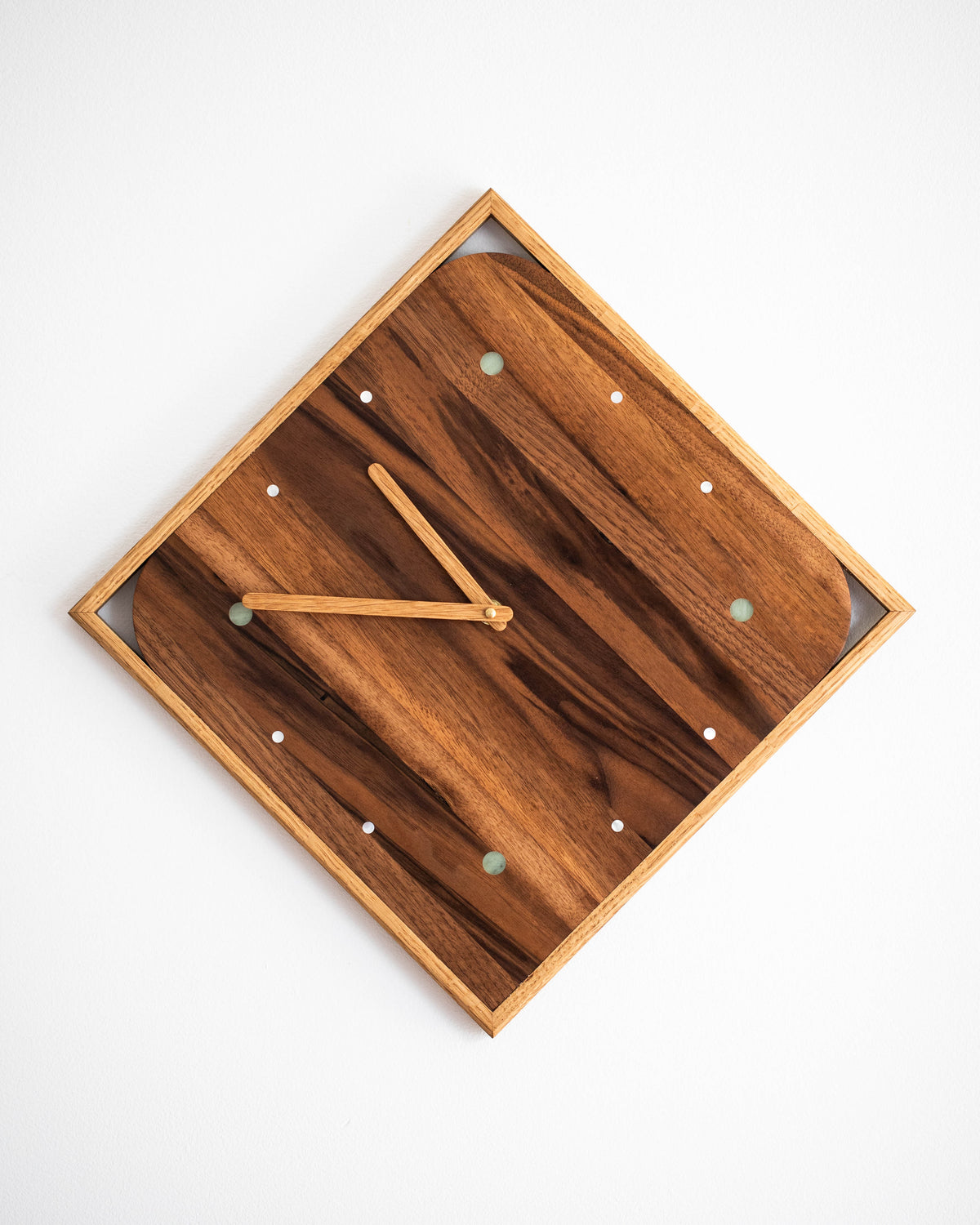 Square Wall Clock - American Walnut