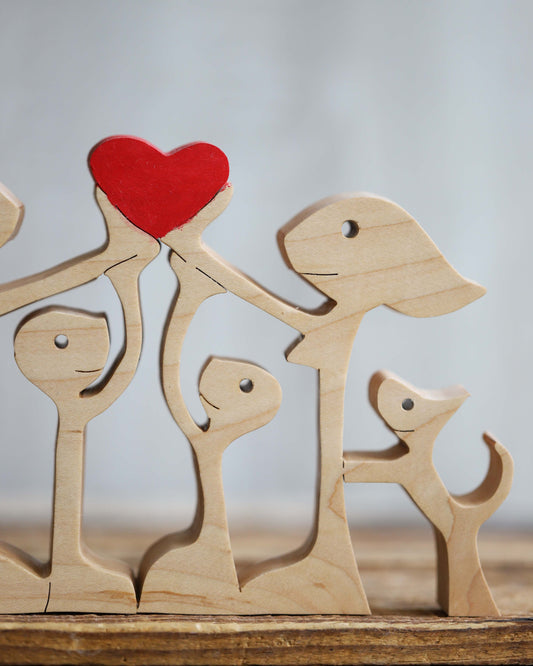 Family & Pets Wooden Sculpture