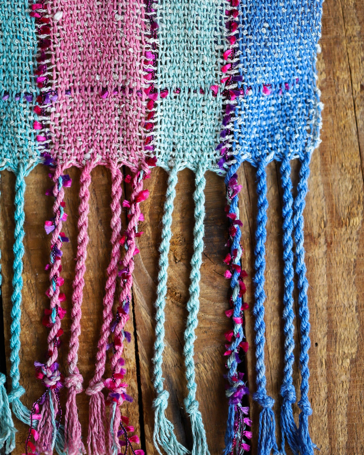 Pink & Blue Woven Scarf